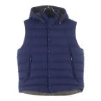 MONCLER モンクレール 16AW ファスナーロゴ ウール ジップアップ フーデッド ダウンベスト ネイビー B20914339680 54272