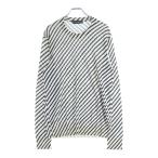 DOLCE & GABBANA ドルチェアンドガッバーナ 総柄ボーダー クルーネック長袖ニットセーター ホワイト/ブラック