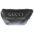 GUCCI グッチ シェリーライン ロゴ ボディバッグ ショルダーバッグ ウエストバッグ ブラック レザー 530412 ゴールド金具