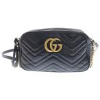 GUCCI グッチ GGマーモント レザー チェーンショルダーバッグ ブラック 447632