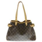 LOUIS VUITTON ルイヴィトン モノグラム バティニョール オリゾンタル トートバッグ ハンドバッグ 肩掛けバッグ ゴールド金具 ブラウン レザー×PVC M51154