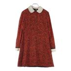 ショッピングMIUMIU miumiu ミュウミュウ 19SS レオパード総柄プリント 丸襟 シルク ミディアムワンピース ドレス オレンジ レディース MF3582