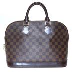 ショッピングダミエ LOUIS VUITTON ルイヴィトン ダミエ アルマPM ハンドバッグ ブラウン ゴールド金具 レザー×PVC N51131