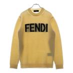 FENDI フェンディ Logo Intersia Knit フロントロゴ クルーネックニット セーター ホワイト FZZ387 A3M3