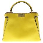 FENDI フェンディ セレリア ピーカブー アイコニック エッセンシャリー 2WAYレザーハンドバッグ ショルダーバッグ イエロー 8BN302