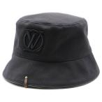 ショッピングLOUIS LOUIS VUITTON ルイヴィトン シャポー LV シティー ロゴ刺繍 レザーパイピング コットン バケットハット ブラック M7054M