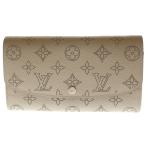 ルイヴィトン モノグラムマヒナ ポルトフォイユ イリス ガレ ロングウォレット 長財布 カードケース ベージュ レザー M60144 シルバー金具