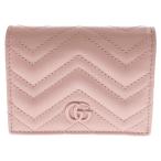 GUCCI グッチ GGマーモント コンパクトウォレット ピンク レザー 三つ折り財布 コインケース 466492