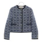 Christian Dior クリスチャンディオール カナージュ コットンブレンド ツイード クロップド ジャケット ブルー 511V58A7757 レディース