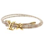LOUIS VUITTON ルイヴィトン ブレスレット LV ブルーム ロゴ ホワイト×ゴールド GP M8529Z アクセサリー