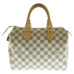 LOUIS VUITTON ルイヴィトン ダミエ・アズール スピーディ25 ハンドバッグ ミニボストンバッグ 白 PVCレザー N41534