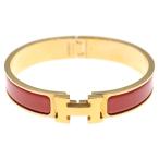 ショッピングバングル HERMES エルメス Hブレス クリッククラック バングル ブレスレット ピンク×ゴールド GP