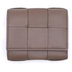 BOTTEGA VENETA ボッテガヴェネタ マキシイントレチャート 三つ折り財布 コンパクトウォレット コインケース ブラウン レザー