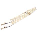 FENDI フェンディ ズッカ ショルダーストラップ ベージュ×ゴールド ゴールド金具