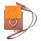 Chloe クロエ ショルダーバッグ フォンショルダーバッグ ミニバッグ ブラウン×オレンジ ゴールド金具 レザー×スエード