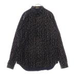DIOR ディオール 16SS 総柄レタリング長袖シャツ 433C529A3328 ネイビー