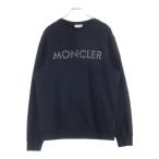 MONCLER モンクレール 22SS スタッズロゴ プリント クルーネック プルオーバースウェット トレーナー ブラック H10918G00013 809KR