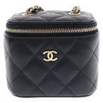 CHANEL シャネル マトラッセ ミニ チェーンバニティ AP1340 ブラック ショルダーバッグ 斜め掛けバッグ ココマーク キャビアスキン レザー ゴールド金具