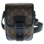 LOUIS VUITTON ルイヴィトン モノグラムマカサー アーチー・メッセンジャー ショルダーバッグ ブラウン×ブラック レザー×PVC M46442