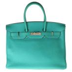 HERMES エルメス バーキン35 ブルーパオン トゴ ハンドバッグ シルバー金具 □L刻印