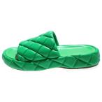 ショッピングベナッシ BOTTEGA VENETA ボッテガヴェネタ パデット マキシイントレチャート レザー キルティング フラットサンダル シューズ ベナッシ グリーン