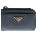 プラダ トライアングルロゴ サフィアーノ L字ファスナー コイン カードケース フラグメントケース ブラック レザー 1PP122 ゴールド金具