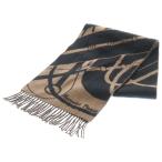 HERMES エルメス クリッククラック フリンジ付カシミヤマフラー ブラウン/ブラック