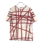 HERMES エルメス ボルデュックリボン柄 半袖Tシャツ カットソー ホワイト/レッド
