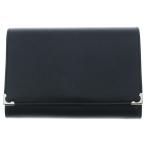 Cartier カルティエ カボション 二つ折り がま口 財布 ウォレット ブラック レザー シルバー金具 L3000613