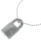 CHROME HEARTS クロムハーツ PADLOCK FLERKNEE SLCN パドロックフレアニー ラバーネックレス シリコン グレー BCA295