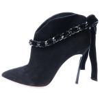 NO BRAND ノーブランド CASADEI カサディ チェーンストラップ ショートアンクルブーツ パンプス ブラック