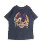 ショッピングハーレーダビッドソン ハーレーダビッドソン 00s EAGLE FLAMES BAR&SHIELD TEE イーグルフレイムス ファイヤー バーアンドシールド プリント 2000 半袖Tシャツ