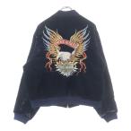 ハーレーダビッドソン 別珍 鷹 刺しゅう 裏地キルティング フレーム ファイヤー スーベニア ボンバー ジャケット スカジャン 30447