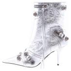 BALENCIAGA バレンシアガ CAGOLE 90MM ブーティー カゴール スタッズ ヒールブーツ シルバー 694379