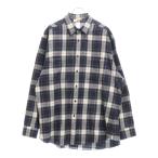 CELINE セリーヌ 21AW Check Wool Oversized Shirts チェック柄 オーバーサイズ 長袖ウールシャツ ブルー/ホワイト 2C555198O