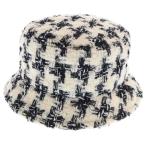 CHANEL シャネル Tweed Bucket Hat ツイード クローシュ バケットハット ホワイト/ブラック