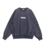 SUPREME シュプリーム 25SS Washed Box Logo Crewneck ウォッシュ加工 ボックスロゴ クルーネック トレーナー ネイビー