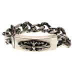 CHROME HEARTS クロムハーツ ID FLORAL CRS OLD オールド フローラルクロスIDファンシーリンク ブレスレット 11LINK シルバー BCA166