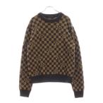 LOUIS VUITTON ルイヴィトン 21AW Ribbed denim crew neck knit リブドデニムクルーネックニットセーター ブラウン RM212 ZLL HLN77W