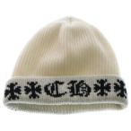 CHROME HEARTS クロムハーツ BIG DADDY CASHMERE BEANIE ビッグダディ スターボタン カシミヤ ニット ビーニー ホワイト