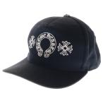 CHROME HEARTS クロムハーツ CH HAT ホースシュー CHプラス刺繍 クロスボールベースボールキャップ 帽子 ブラック