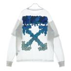 OFF-WHITE オフホワイト 21SS Blue Marker Double Sleeve T-Shirt レイヤード長袖Tシャツ ロンT ホワイト OMAB022S21JER001