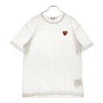COMME des GARCONS コムデギャルソンハートワッペン クルーネック半袖Tシャツ カットソー ホワイト AZ-T108