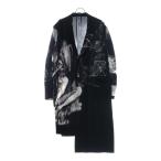 ヨウジヤマモト プールオム 25SS PORTRAIT PRINT ASYMMETRY JACKET アシンメトリーシルクジャケット ロングシャツコート HP-J23-818