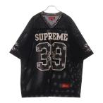 SUPREME シュプリーム 25SS Bandana Football Jersey バンダナフットボールジャージー ロゴプリントメッシュ半袖Tシャツ ブラック