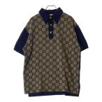 GUCCI グッチ 22AW GG Logo Cotton Polo 総柄半袖ポロシャツ ベージュ 682015 XJD1F