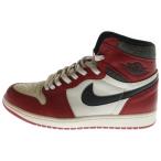 ナイキ AIR JORDAN 1 LOST&FOUND エアジョーダン1 ロスト&ファウンド シカゴ ハイカットスニーカー ホワイト/レッド US9/27cm DZ5485-612