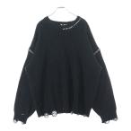 メゾンスペシャル Embroidery Damage 刺繍ダメージ プライムオーバークルーネックニット レディース 11242361308