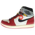 ショッピングナイキ ナイキ ×UNION AIR JORDAN 1 ユニオン エアジョーダン1 ハイ ハイカットスニーカー シカゴ レッド/ホワイト US8.5/26.5cm HV8563-600