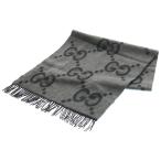 GUCCI グッチ Cashmere Knit Scarf GGロゴ カシミヤマフラー スカーフ グレー 674275 4GABX